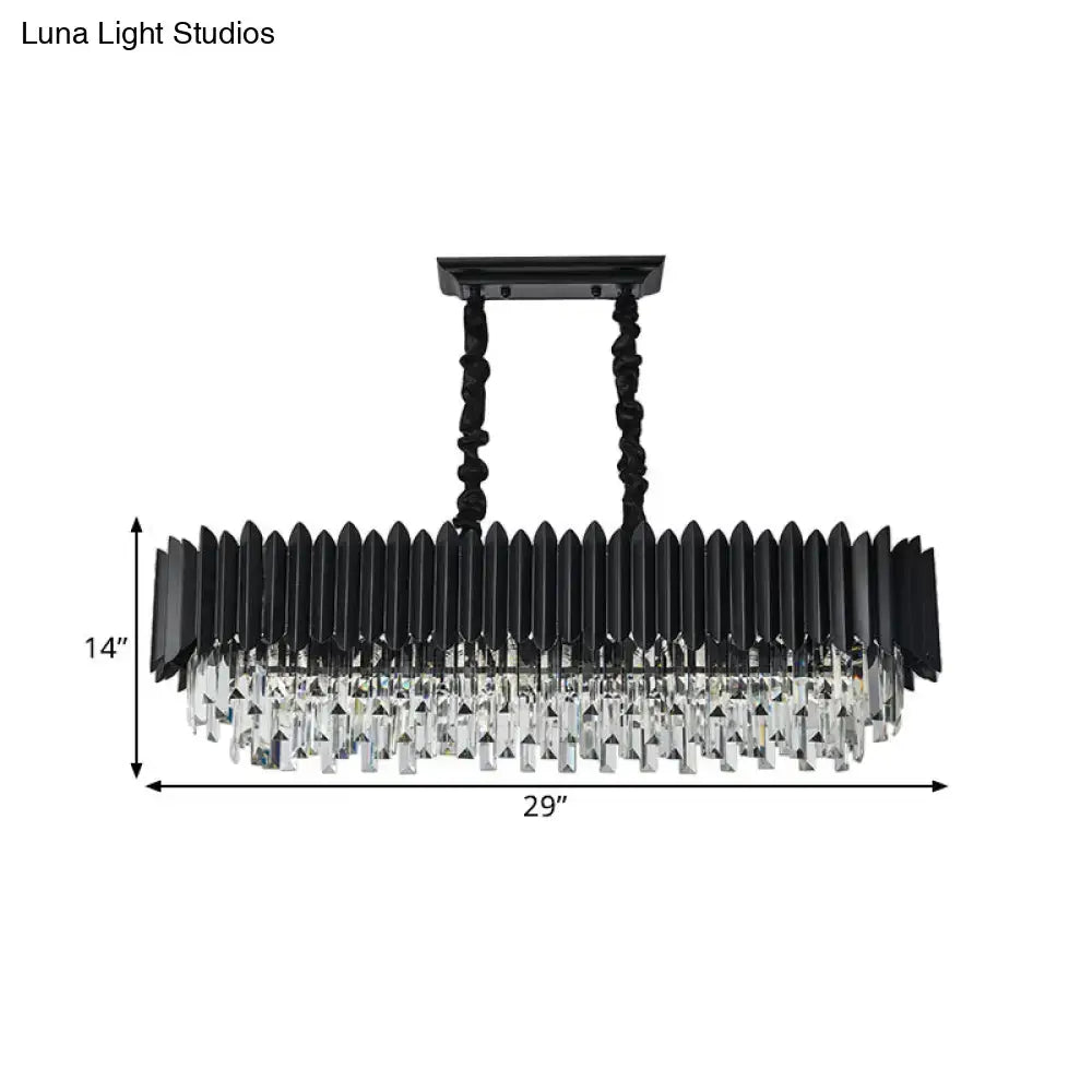 Modern black & gold crystal chandelier dining room rectangular light