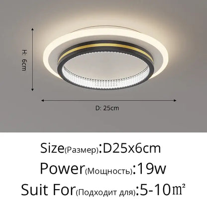 Modern black & gold crystal led ceiling lights for entrance hallways