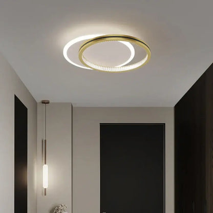 Modern black & gold crystal led ceiling lights for entrance hallways