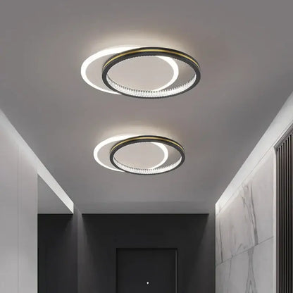 Modern black & gold crystal led ceiling lights for entrance hallways