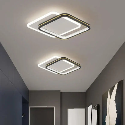 Modern black & gold crystal led ceiling lights for entrance hallways