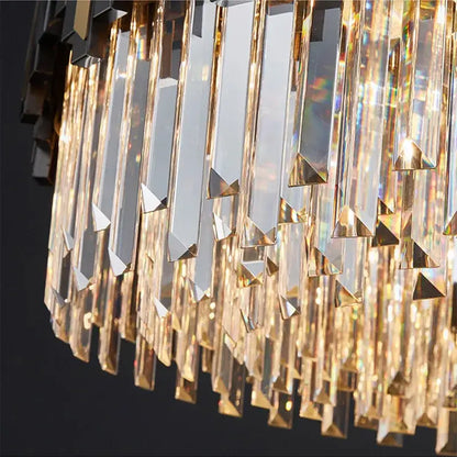 Modern black & gold crystal led chandelier for living room lighting