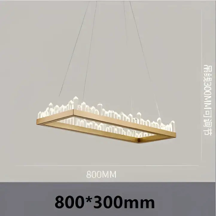 Modern black & gold crystal led pendant lights dining room chandelier