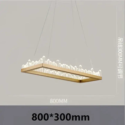 Modern black & gold crystal led pendant lights dining room chandelier