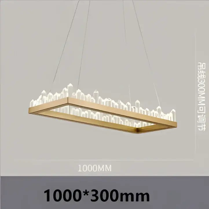 Modern black & gold crystal led pendant lights dining room chandelier