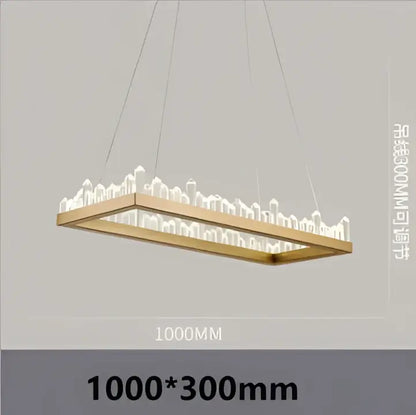 Modern black & gold crystal led pendant lights dining room chandelier