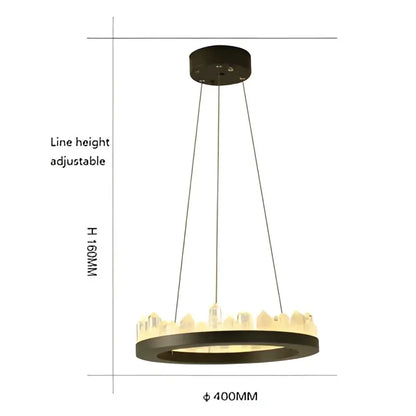 Modern black & gold crystal led pendant lights dining room chandelier