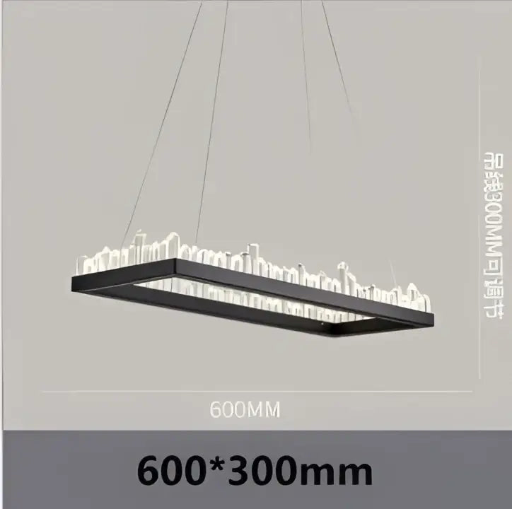 Modern black & gold crystal led pendant lights dining room chandelier