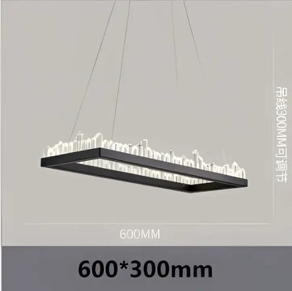 Modern black & gold crystal led pendant lights dining room chandelier