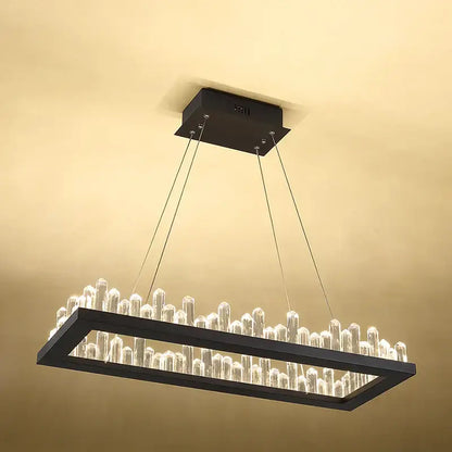 Modern black & gold crystal led pendant lights dining room chandelier