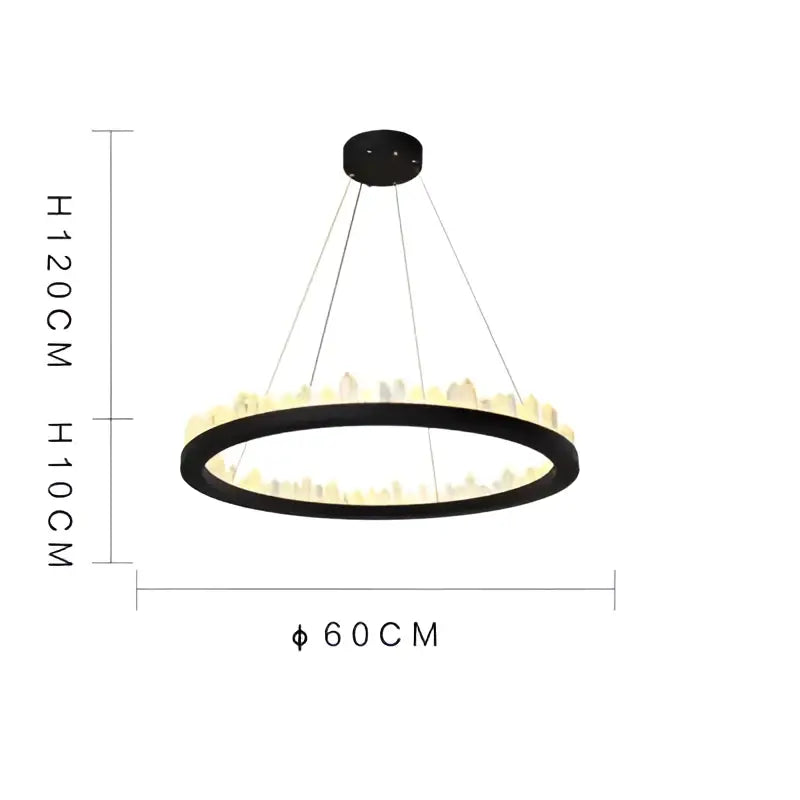 Modern black & gold crystal led pendant lights dining room chandelier