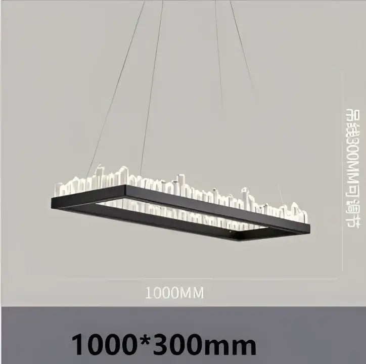 Modern black & gold crystal led pendant lights dining room chandelier