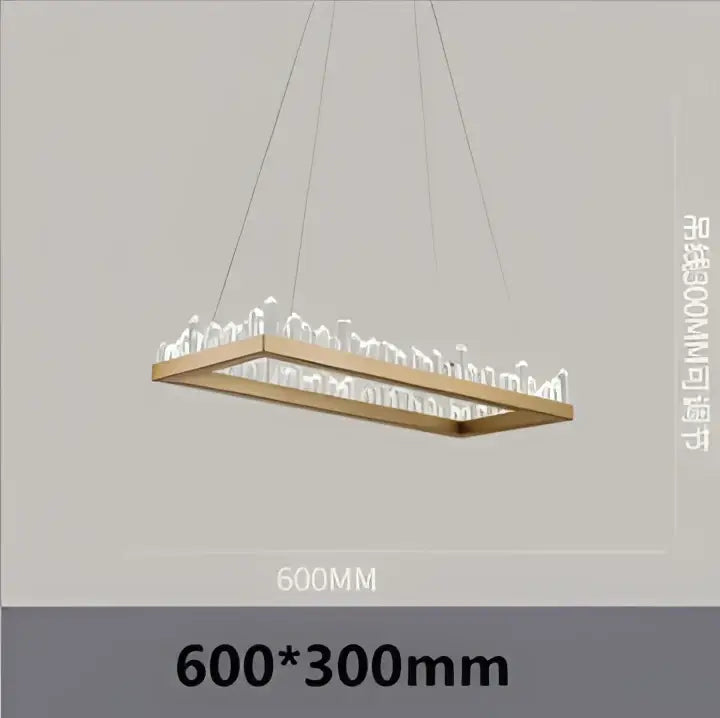 Modern black & gold crystal led pendant lights dining room chandelier