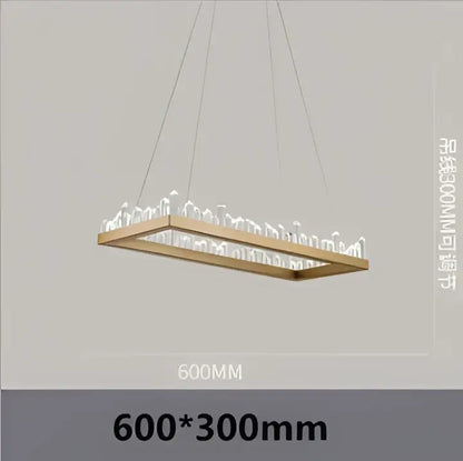 Modern black & gold crystal led pendant lights dining room chandelier