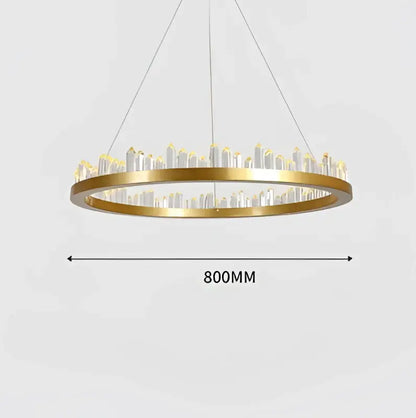 Modern black & gold crystal led pendant lights dining room chandelier