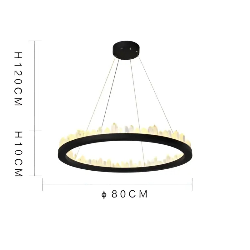 Modern black & gold crystal led pendant lights dining room chandelier