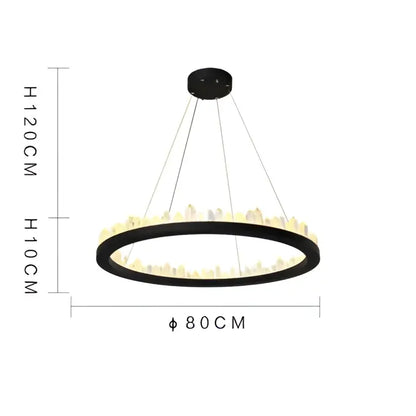Modern black & gold crystal led pendant lights dining room chandelier