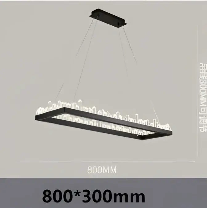 Modern black & gold crystal led pendant lights dining room chandelier