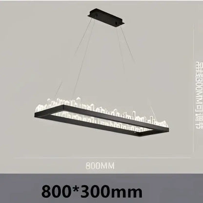 Modern black & gold crystal led pendant lights dining room chandelier