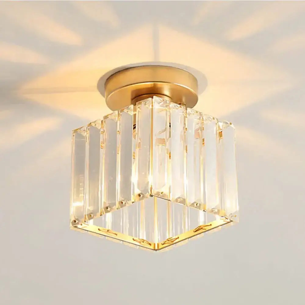 Modern black & gold crystal pendant ceiling light bedroom decor