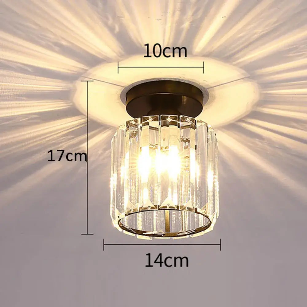 Modern black & gold crystal pendant ceiling light bedroom decor