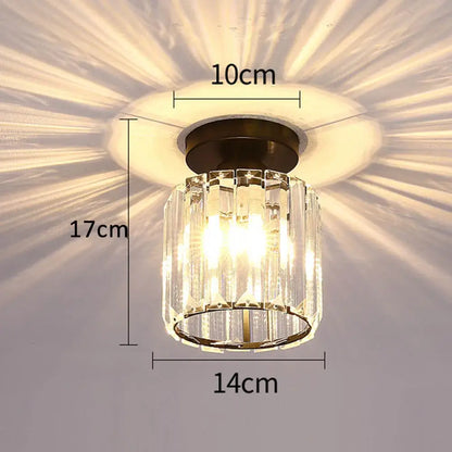 Modern black & gold crystal pendant ceiling light bedroom decor