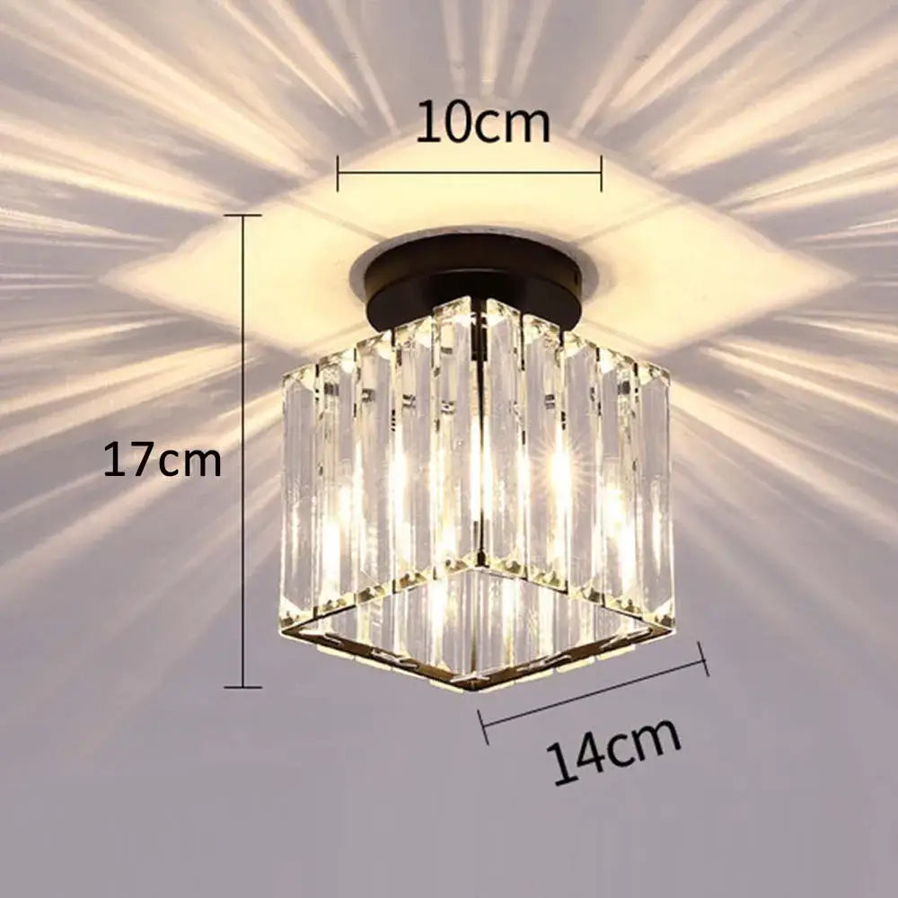 Modern black & gold crystal pendant ceiling light bedroom decor