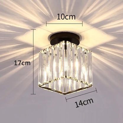 Modern black & gold crystal pendant ceiling light bedroom decor