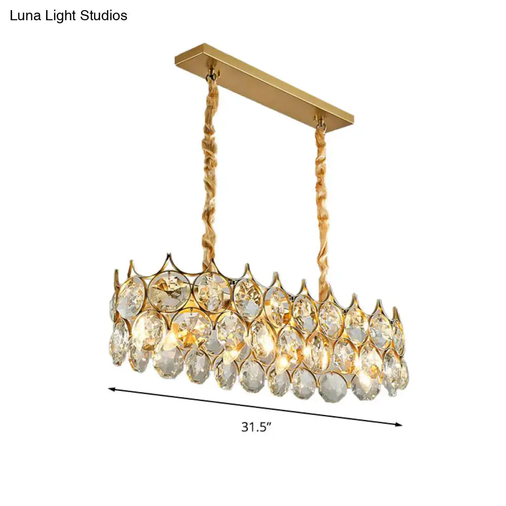 Modern black & gold crystal prism shade pendant lighting fixture dining room