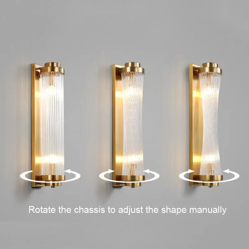 Modern black & gold crystal wall lamp for bedroom living room