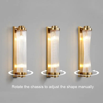 Modern black & gold crystal wall lamp for bedroom living room