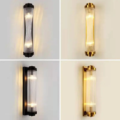 Modern black & gold crystal wall lamp for bedroom living room
