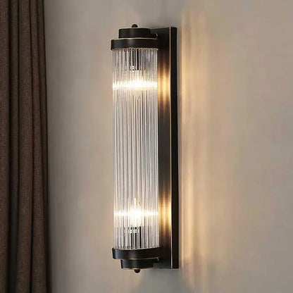 Modern black & gold crystal wall lamp for bedroom living room
