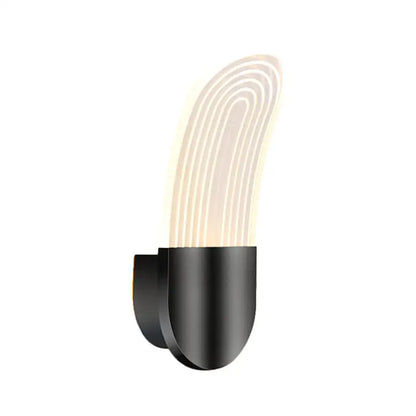 Modern black & gold curved led sconce light bedroom wall lamp