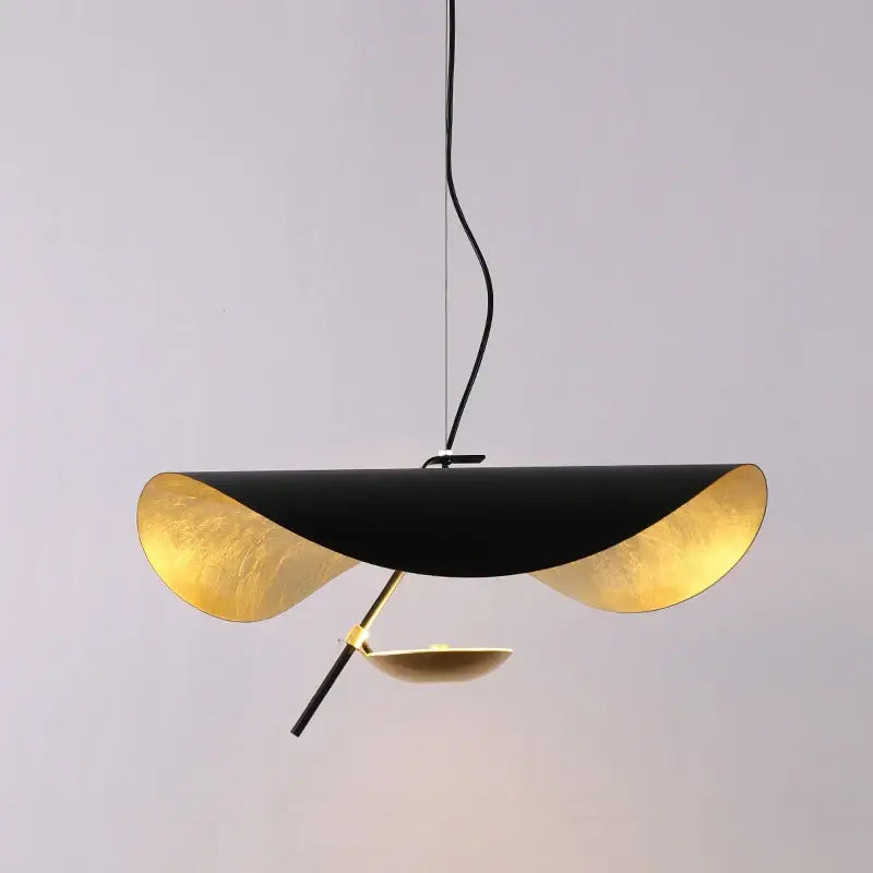 Modern black & gold curved pendant light dining room lamp