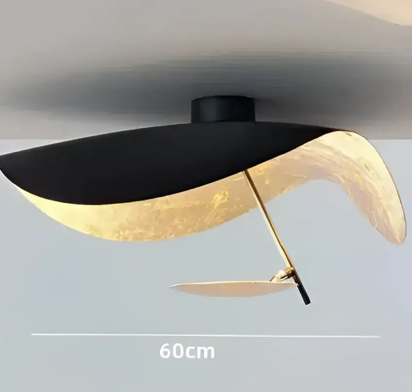 Modern black & gold curved pendant light dining room lamp