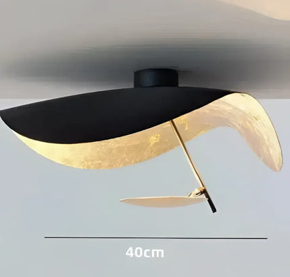 Modern black & gold curved pendant light dining room lamp