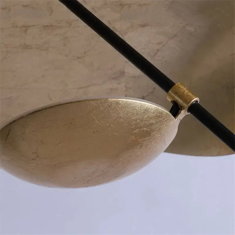 Modern black & gold curved pendant light dining room lamp