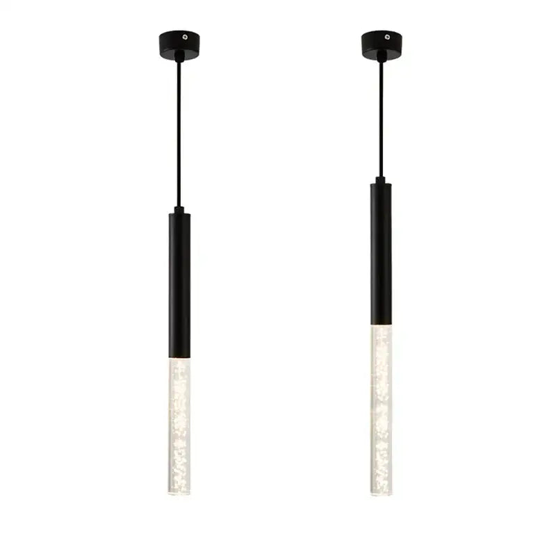 Modern black & gold cylinder pendant lights for kitchen island