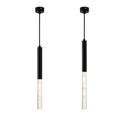 Modern black & gold cylinder pendant lights for kitchen island