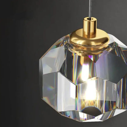 Modern black & gold crystal round chandelier bedroom light