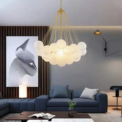 Modern black & gold glass chandelier dining room light