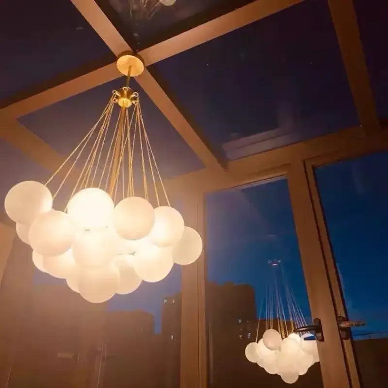 Modern black & gold glass chandelier dining room light