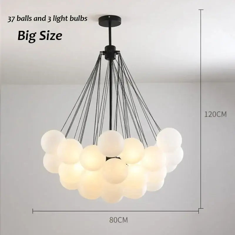 Modern black & gold glass chandelier dining room light