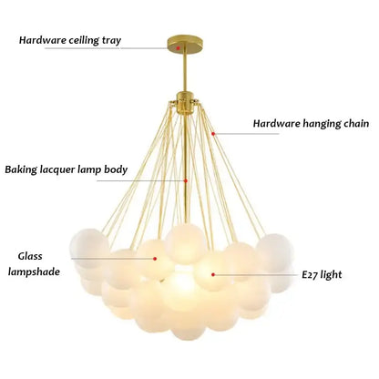 Modern black & gold glass chandelier dining room light