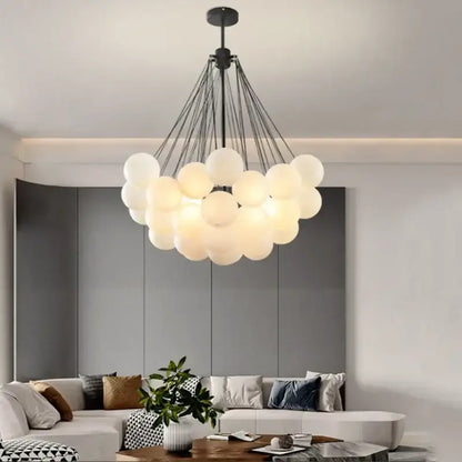 Modern black & gold glass chandelier dining room light