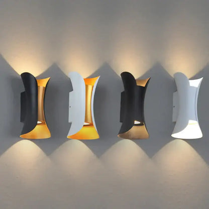 Modern black & gold led waterproof wall lamp living room