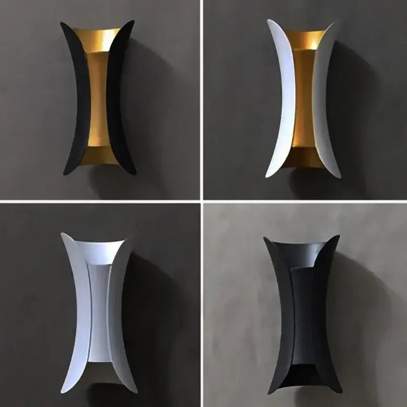 Modern black & gold led waterproof wall lamp living room