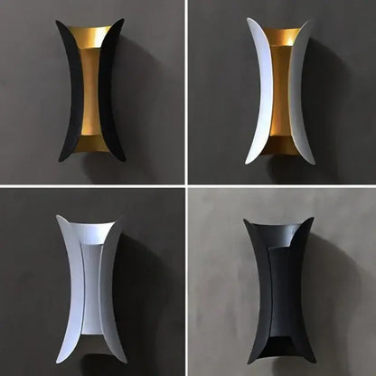 Modern black & gold led waterproof wall lamp living room