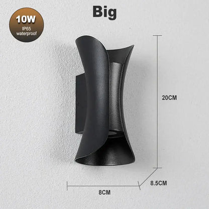 Modern black & gold led waterproof wall lamp living room
